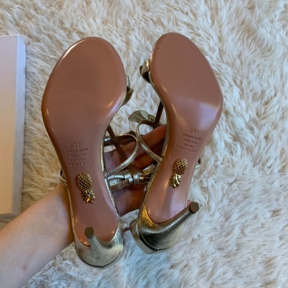 ❌SOLD❌Aquazzura St. Tropez Tied Bow Metallic Heel - Picture 8 of 10